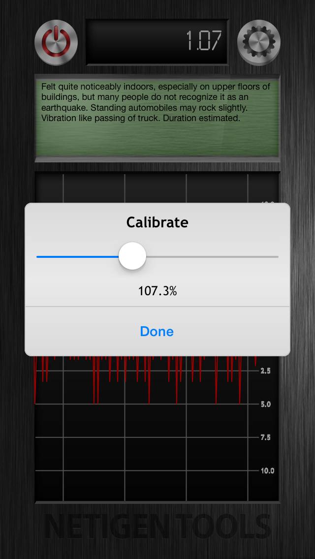 Schwingungsmesser plus App-Screenshot