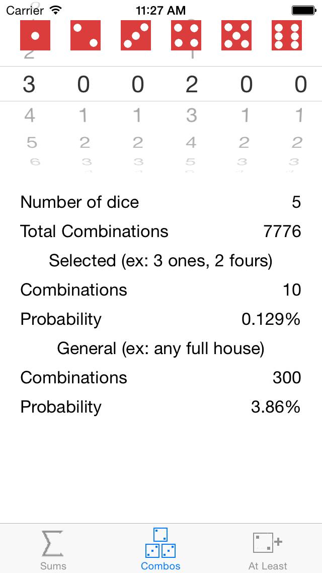 Dice Probability App screenshot #1