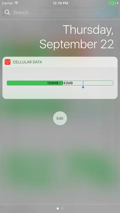 Donnée Widget Capture d'écran de l'application