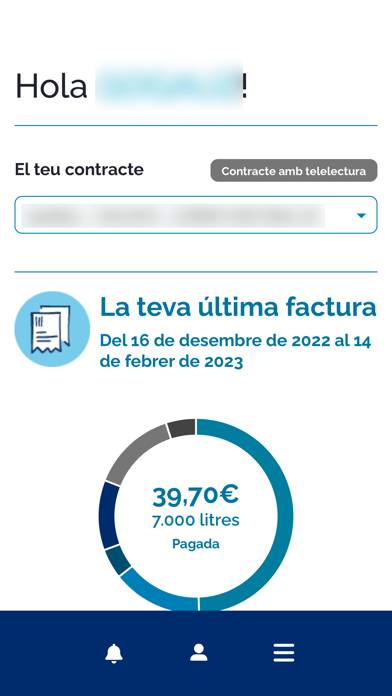 Aigües de Barcelona Captura de pantalla de la aplicación