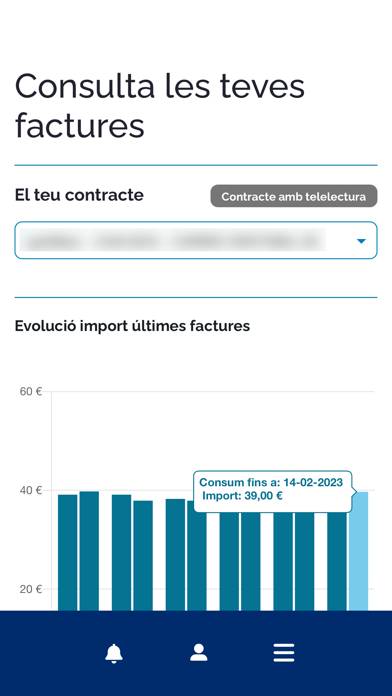 Aigües de Barcelona Captura de pantalla de la aplicación
