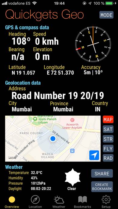 Quickgets Geo: geodata widgets App-Screenshot #1