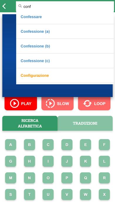 Dizionario LIS Schermata dell'app