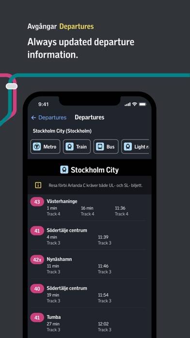 SL-Journey planner and tickets App skärmdump #4