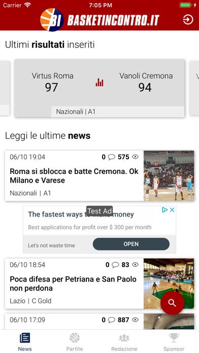 Basketincontro immagine dello schermo