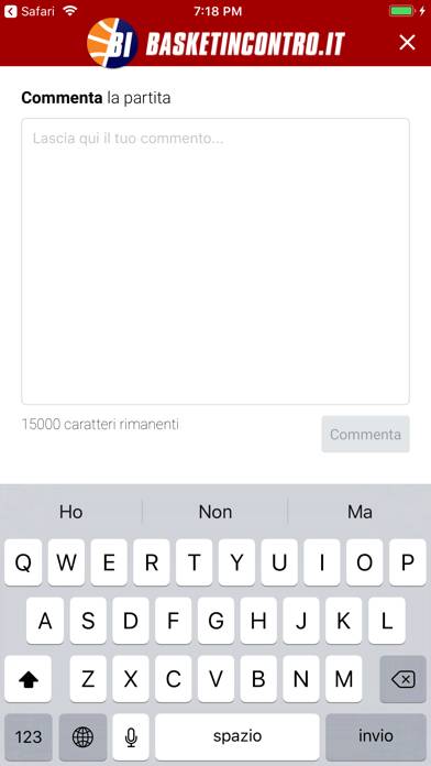 Basketincontro Schermata dell'app