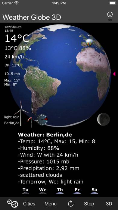 Weather Globe Pro 3D App-Screenshot #1