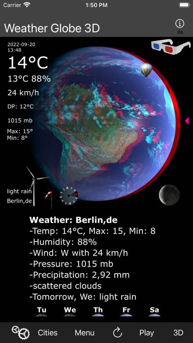 Weather Globe Pro 3D Schermata dell'app #2