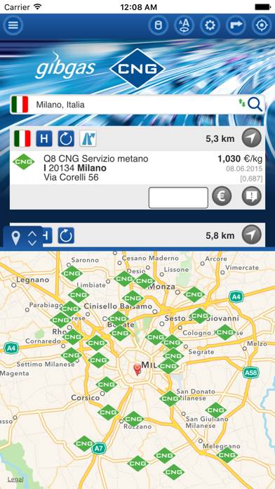 Gibgas CNG-App Schermata dell'app #1