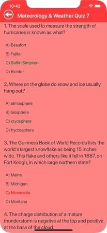 Meteorology & Weather Quizzes capture d'écran du jeu