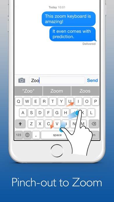 Zoom Keyboard – with Prediction: Custom Keyboard for iOS8 Captura de pantalla de la aplicación