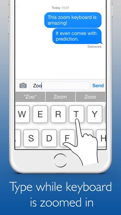 Zoom Keyboard – with Prediction: Custom Keyboard for iOS8 Captura de pantalla de la aplicación