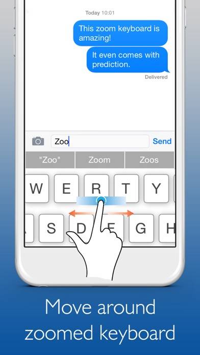 Zoom Keyboard – with Prediction: Custom Keyboard for iOS8 Captura de pantalla de la aplicación