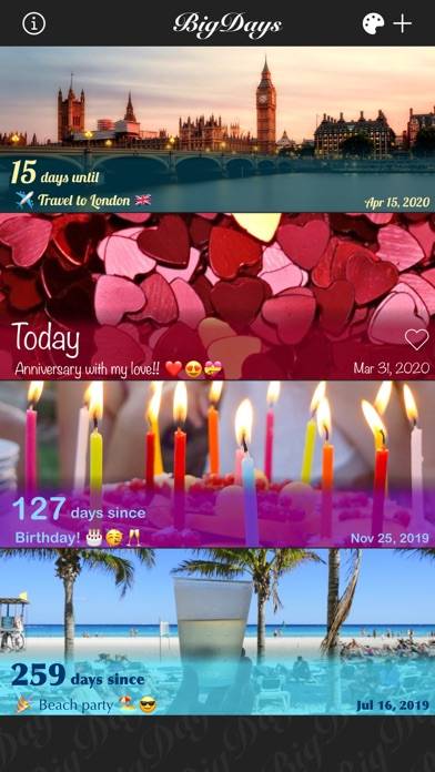 Big Days Pro Events Countdown Captura de pantalla de la aplicación #4