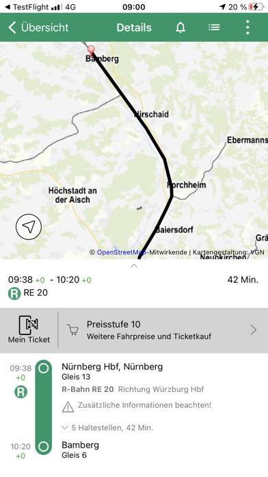 VGN Fahrplan & Tickets App-Screenshot #3