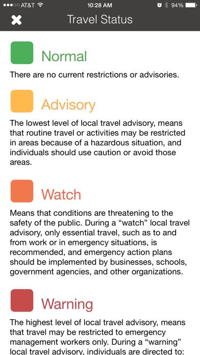 Travel Advisory App screenshot