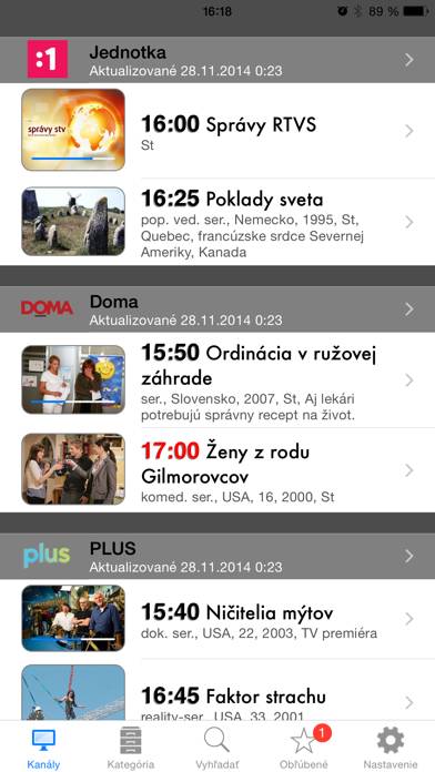 Slovak TV plus App skärmdump #1