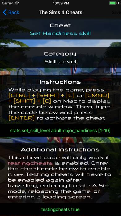 Cheat Guide for The Sims 4 App screenshot #2