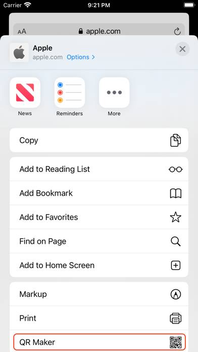 QR Maker for Safari(extension) Captura de pantalla de la aplicación #1