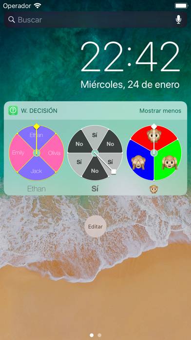 Widget Decisión Captura de pantalla de la aplicación