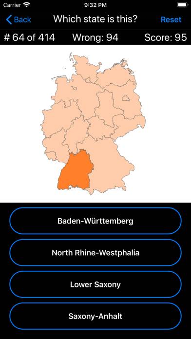 Germany Map Quiz App screenshot #2