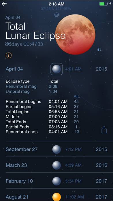 Solar and Lunar Eclipses App screenshot #1