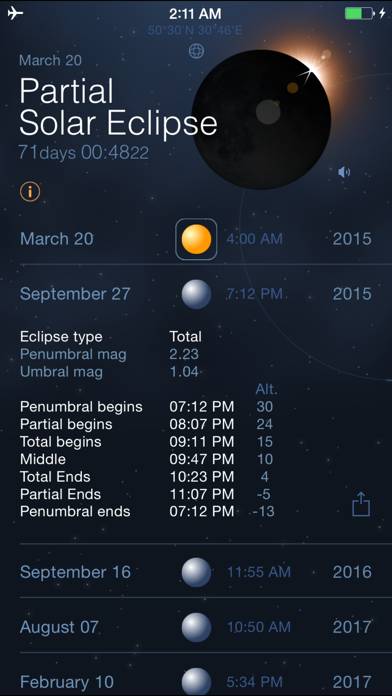 Solar and Lunar Eclipses App screenshot #3