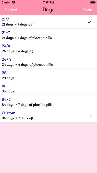 Birth Control Pill Reminder App skärmdump #3