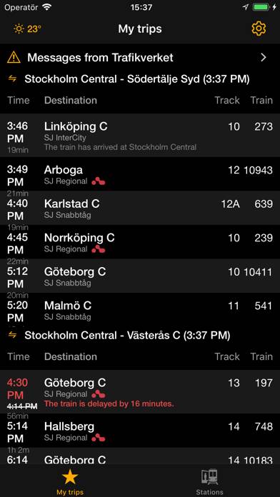Train check App skärmdump #1