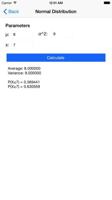 Probability Distributions Calculator Captura de pantalla de la aplicación #2
