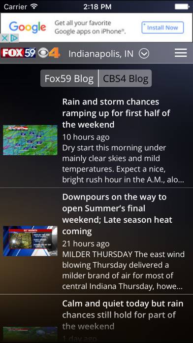 Indy Weather Authority App screenshot