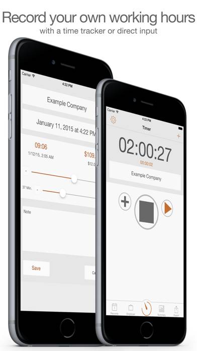 Working Hours Diary Pro App screenshot #1