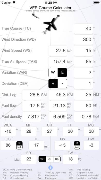 VFR Course Calculator App screenshot #1