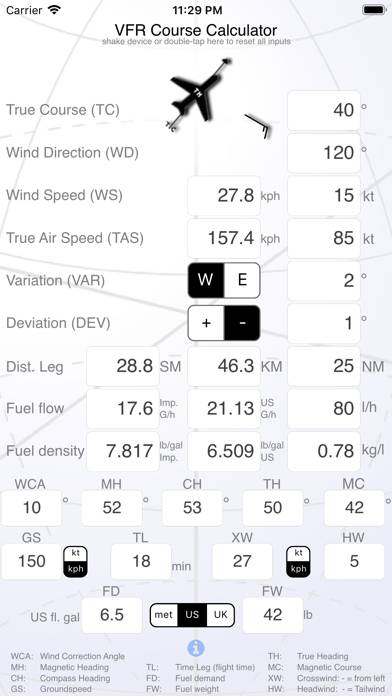 VFR Course Calculator App screenshot #2