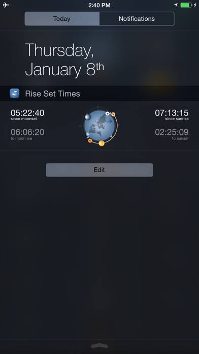 Raise and Set Times App screenshot