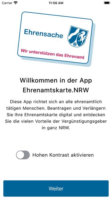 Ehrenamtskarten-App Bildschirmfoto