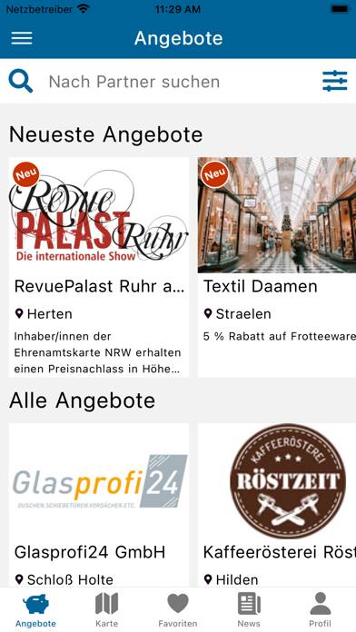 Ehrenamtskarten-App App-Screenshot