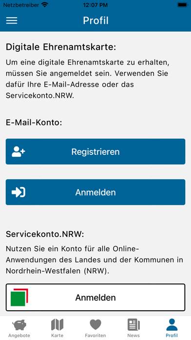 Ehrenamtskarten-App App-Screenshot