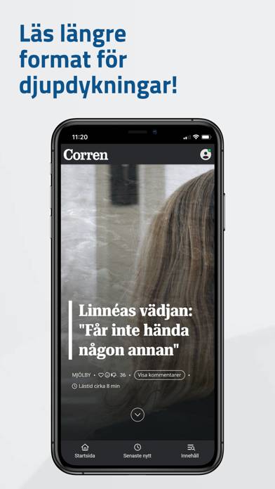 Corren App skärmdump