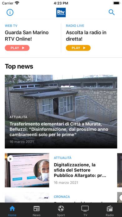 San Marino RTV Schermata dell'app #1