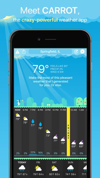 CARROT Väder: Prognos & Radar Schermata dell'app #1
