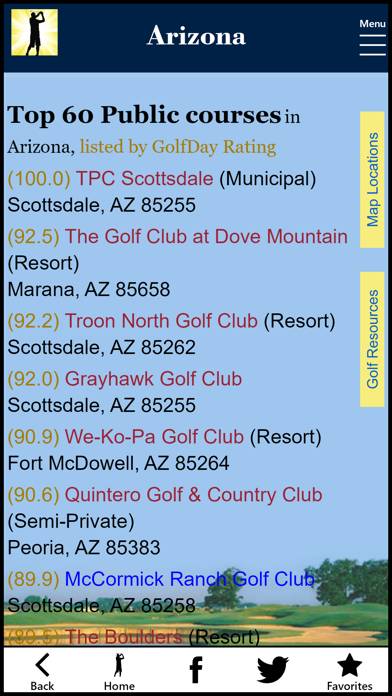 GolfDay Arizona App screenshot