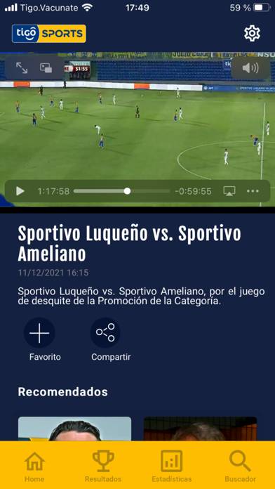 Tigo Sports Paraguay Captura de pantalla de la aplicación #3