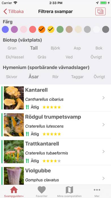 Svampguiden plus App screenshot