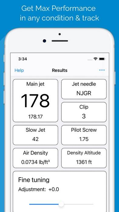 Jetting for Honda CRF 4T bikes App screenshot #1