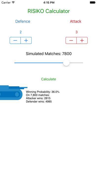 RISIKO Calculator Schermata dell'app #3
