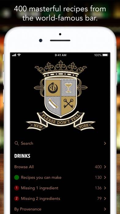 PDT Cocktails Schermata dell'app #1