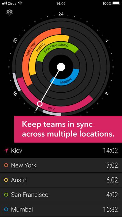 Circa³ – Time Zone Converter Captura de pantalla de la aplicación #1