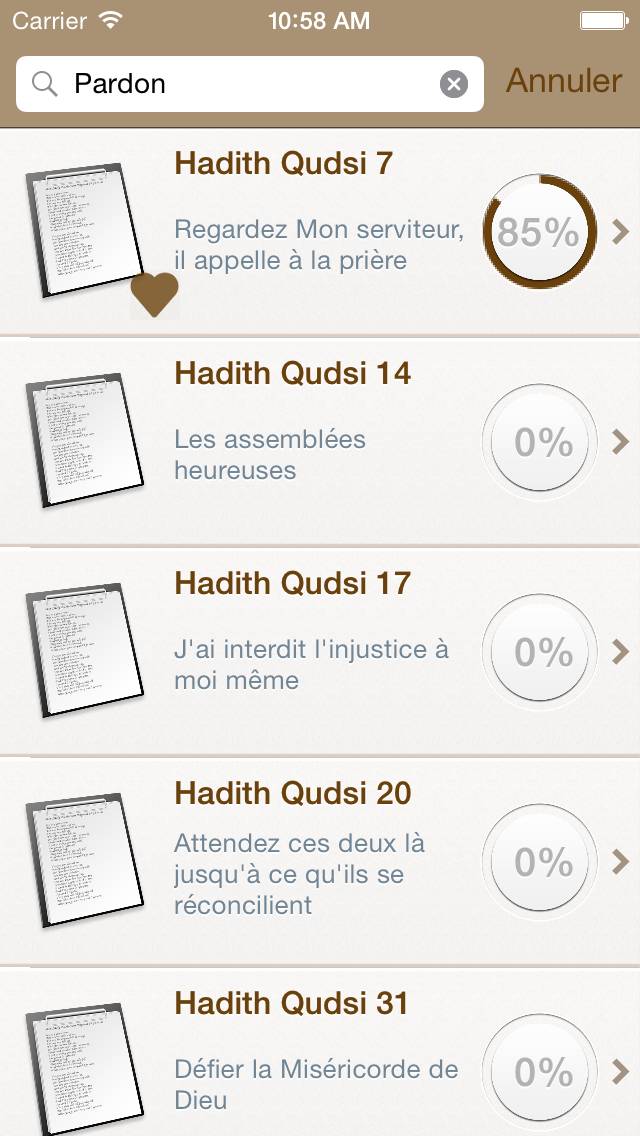 40 Hadiths Qudsi en Français App screenshot #4