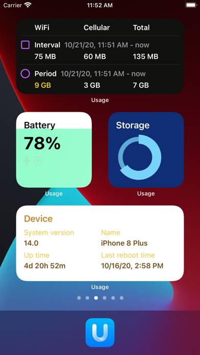 Usage Widgets App-Screenshot